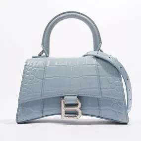 Balenciaga Hourglass Bag Blue Leather Small