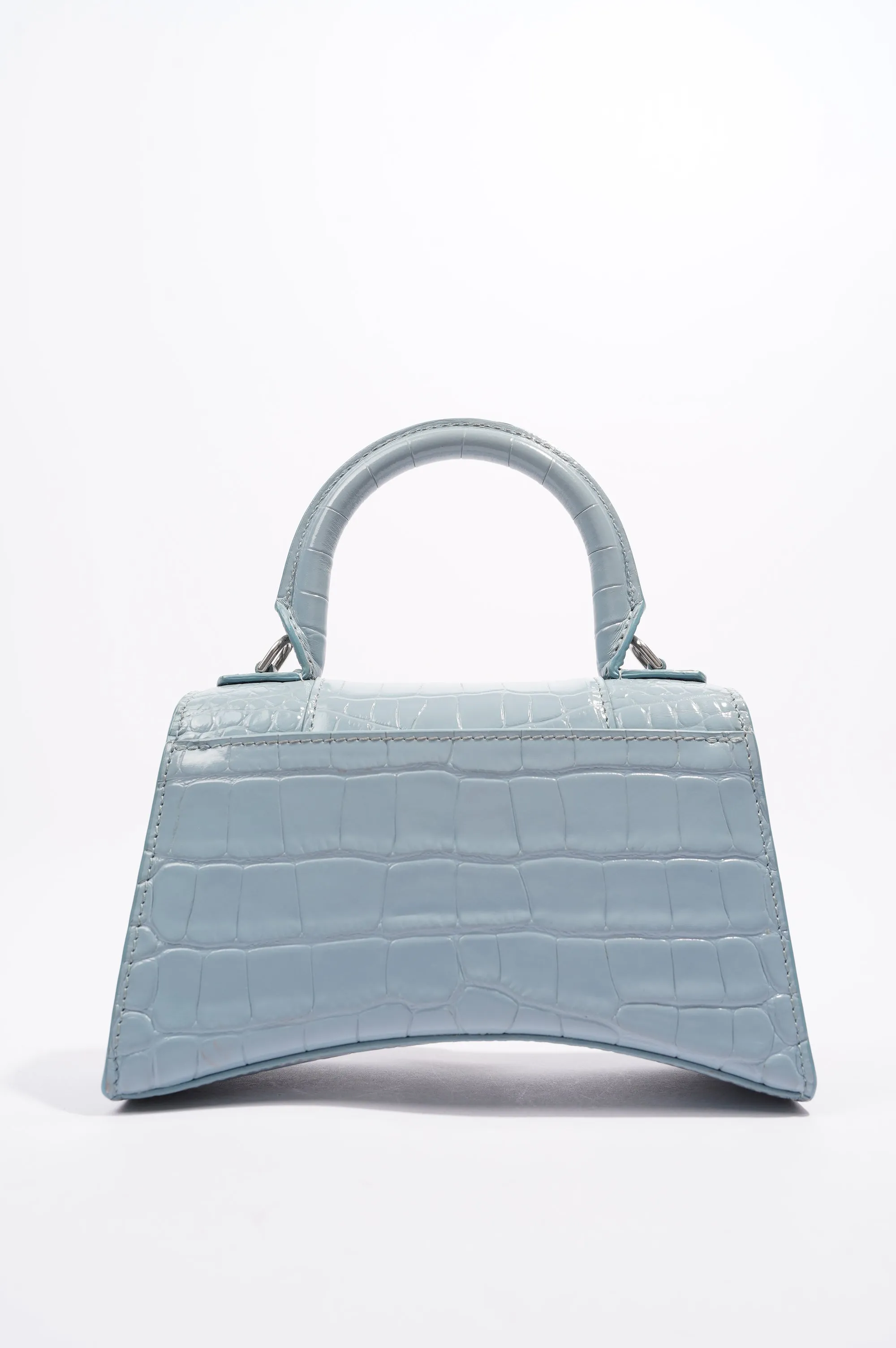 Balenciaga Hourglass Bag Blue Leather Small