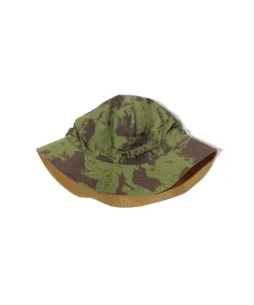 Beams Plus Mil Rev Sun Hat Nylon Camo Print - Olive