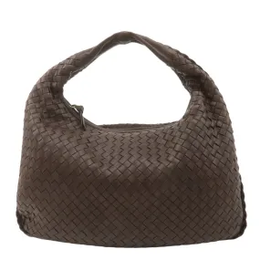 BOTTEGA VENETA Intrecciato Hobo Leather Shoulder Bag Brown 115653