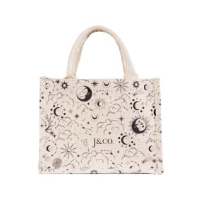 Celestial canvas small tote bag