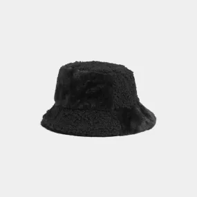 Checker Sherpa Bucket Hat - Black