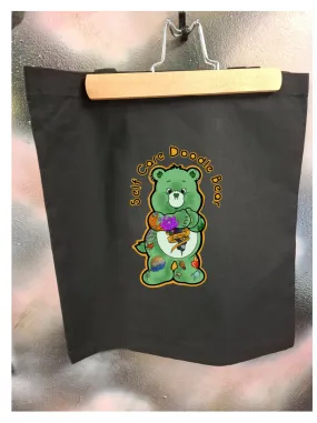 Doodle Bear Black Tote Bag