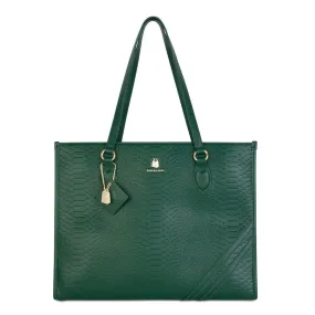 Emerald Apollo 1 Faux Snakeskin Tote Bag