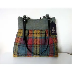 Harris Tweed Bag - Arncliffe shoulder Bag - Green Multi Check