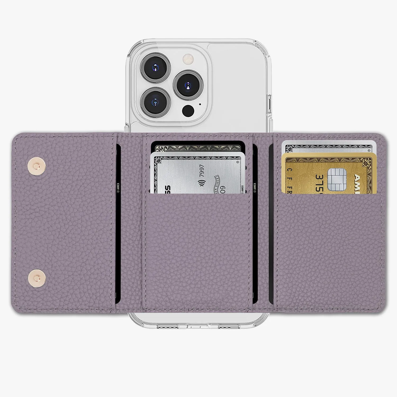 iPhone 14 HD Clear Case with MagSafe Trifold Wallet Set