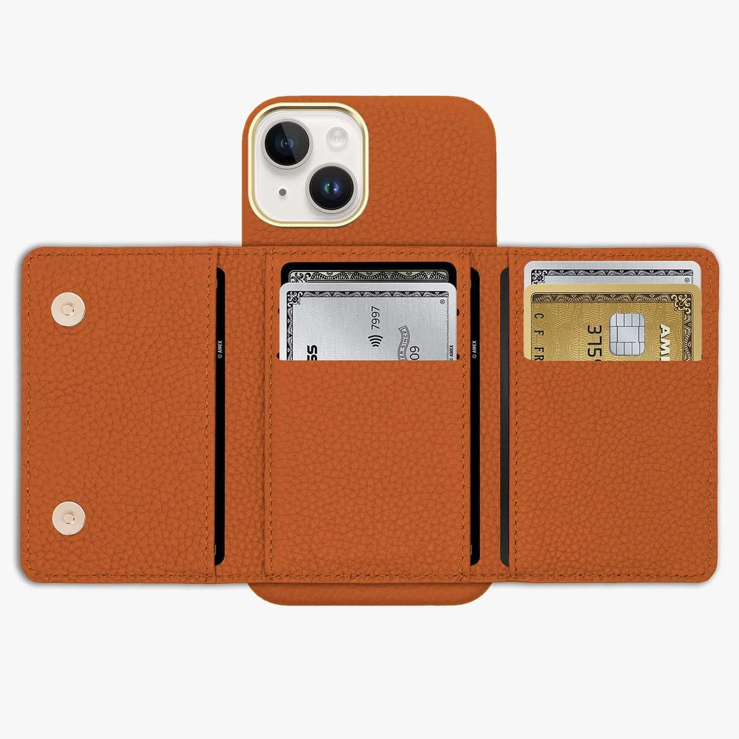 iPhone 14 Pro Max Leather Case with MagSafe Trifold Wallet Set