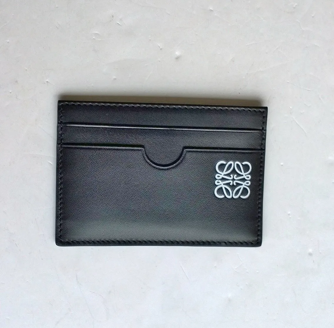 Loewe Leather Cardholder in Black Leather with Anagram Logo