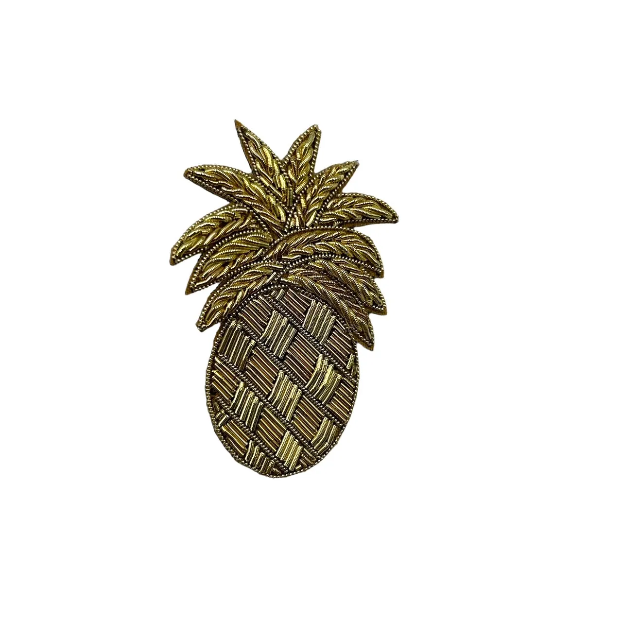 Marine make-up bag & gold pineapple brooch - recycled velvet, large and small