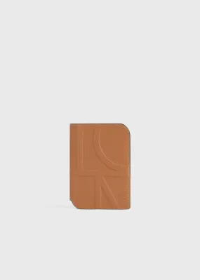 Monogram leather passport holder tan grain