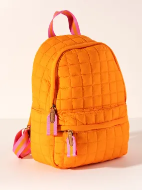 Shiraleah Ezra Quilted Nylon Backpack, Orange