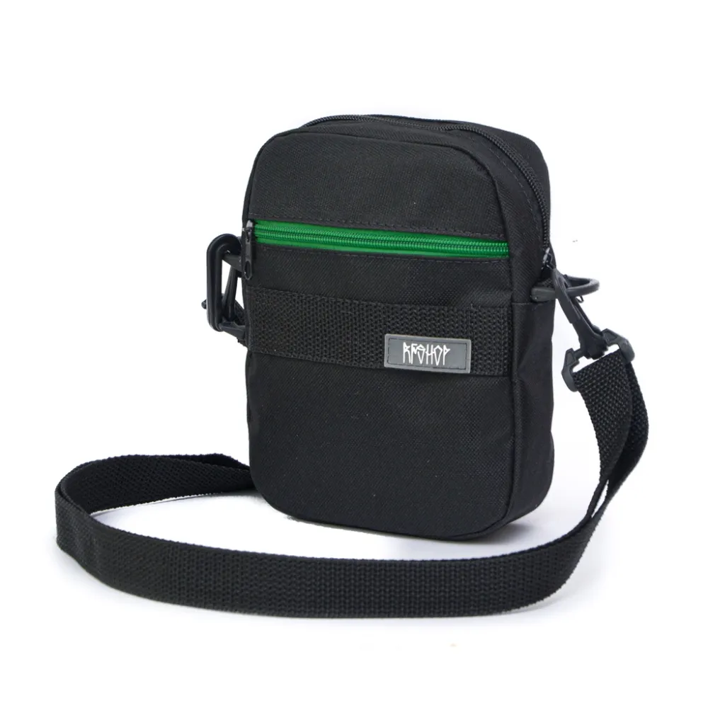 Shoulder Bag Transversal Preta Unissex 2 Zíperes