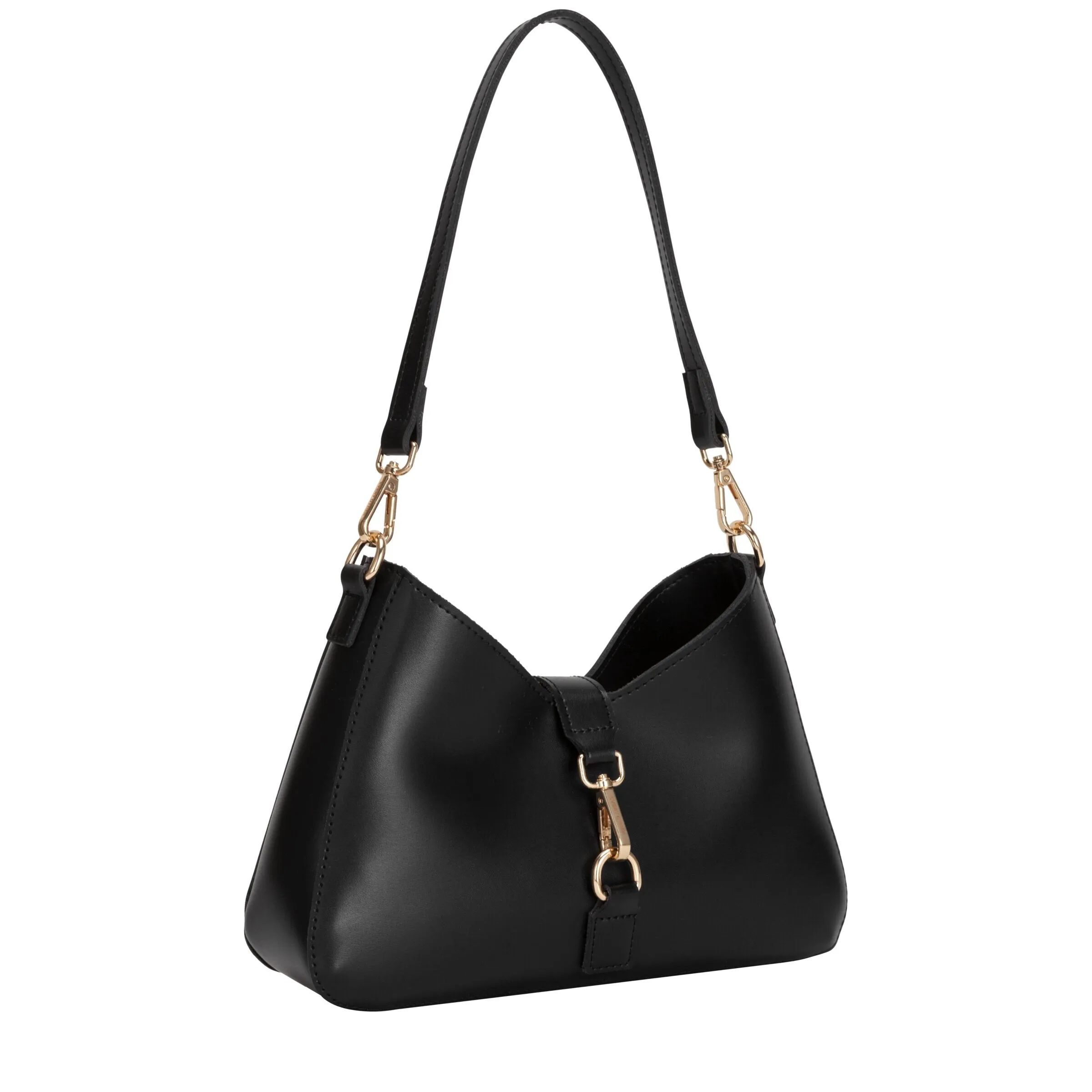 Shoulder Bag With Fastening Detail In Black