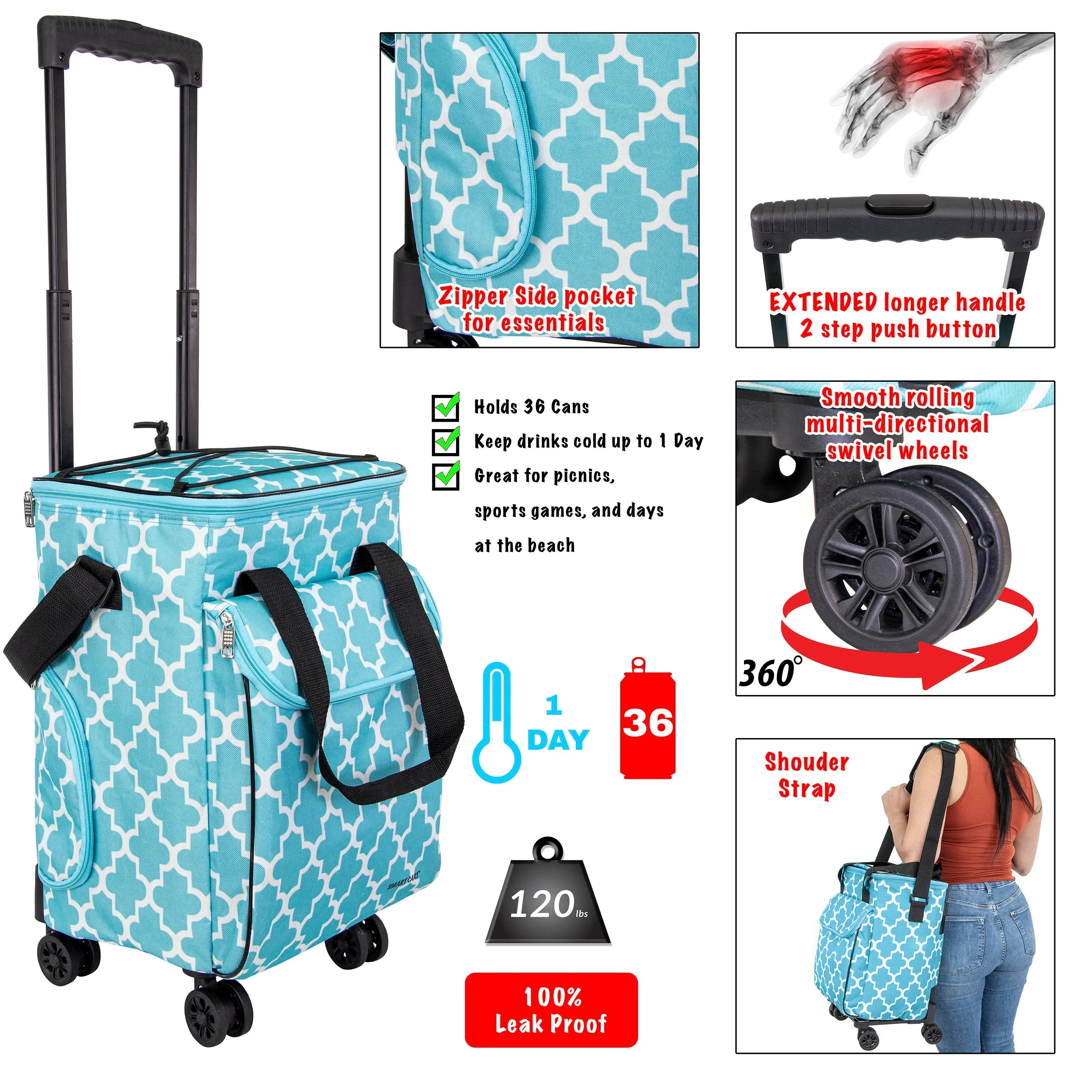 Ultra Compact Cooler Smart Cart 360 - Moroccan Tile